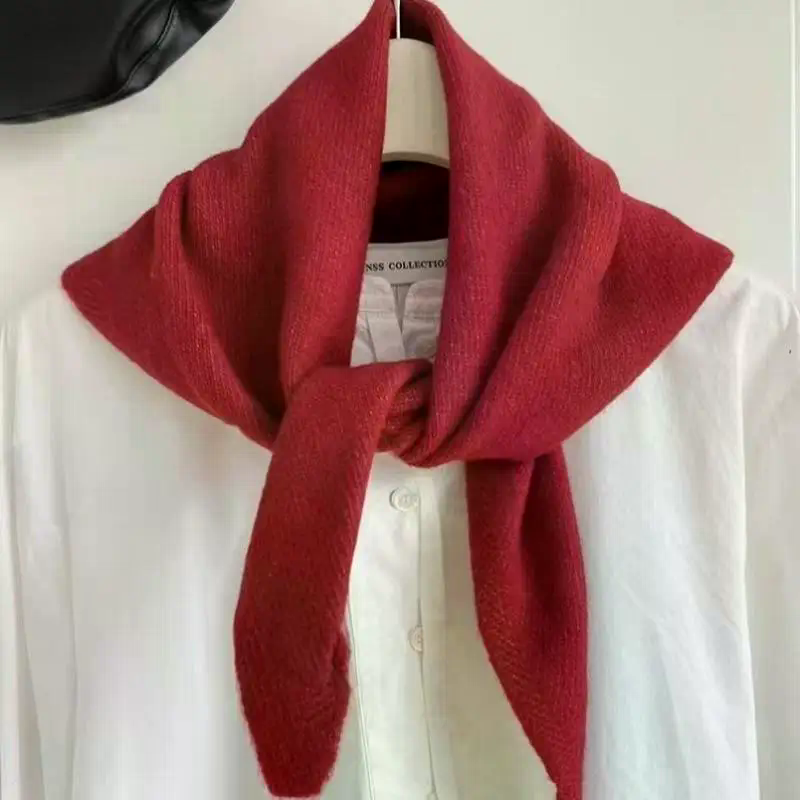 Écharpe triangulaire tricotée en laine pour femmes de Style coréen, foulard chaud multifonctionnel pour la mode et le Style