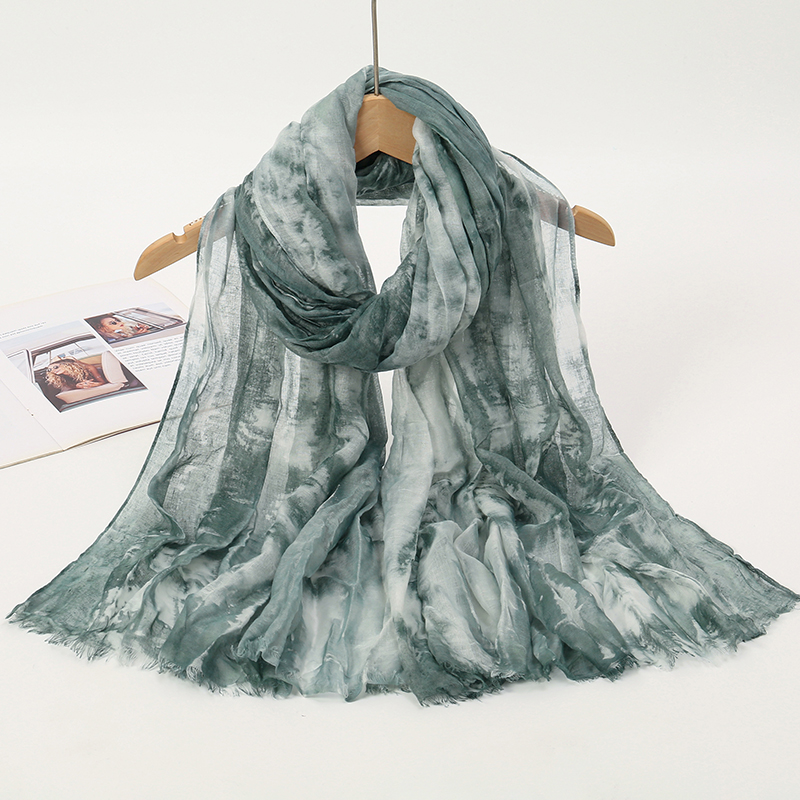 Châle imprimé Floral aquarelle pour femmes, écharpe légère et respirante, douce, en coton rayonne et Viscose tissé, Hijab musulman