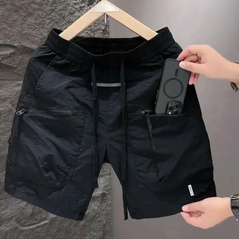 Vêtements de travail de poche pour hommes, Style fin d'été, beau short de rue assorti avec tout, ample, séchage rapide, mouvement décontracté, couleur unie