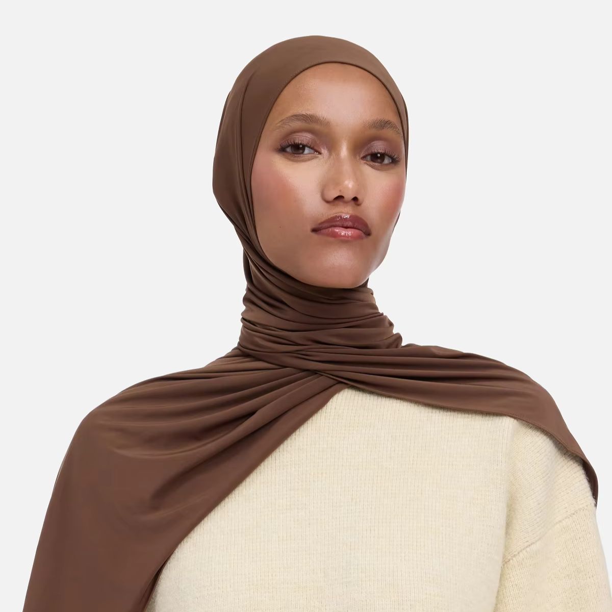 Nouveau Hijab en Jersey Liquide pour Femme, Foulards et Châles de Couleur Unie pour le Ramadan, Voiles Islamiques ﻿ 180*60cm
