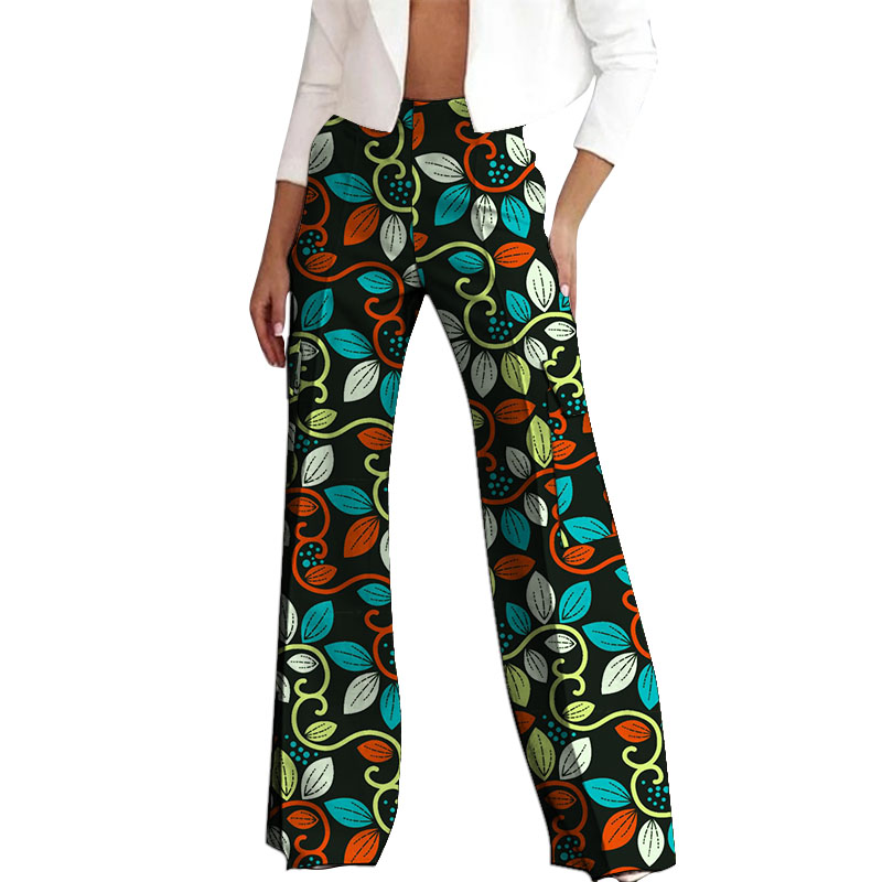 Pantalon Cargo pour femmes, Design Original, Couture africaine, sur mesure, taille haute, imprimé Ankara, bas à cloche