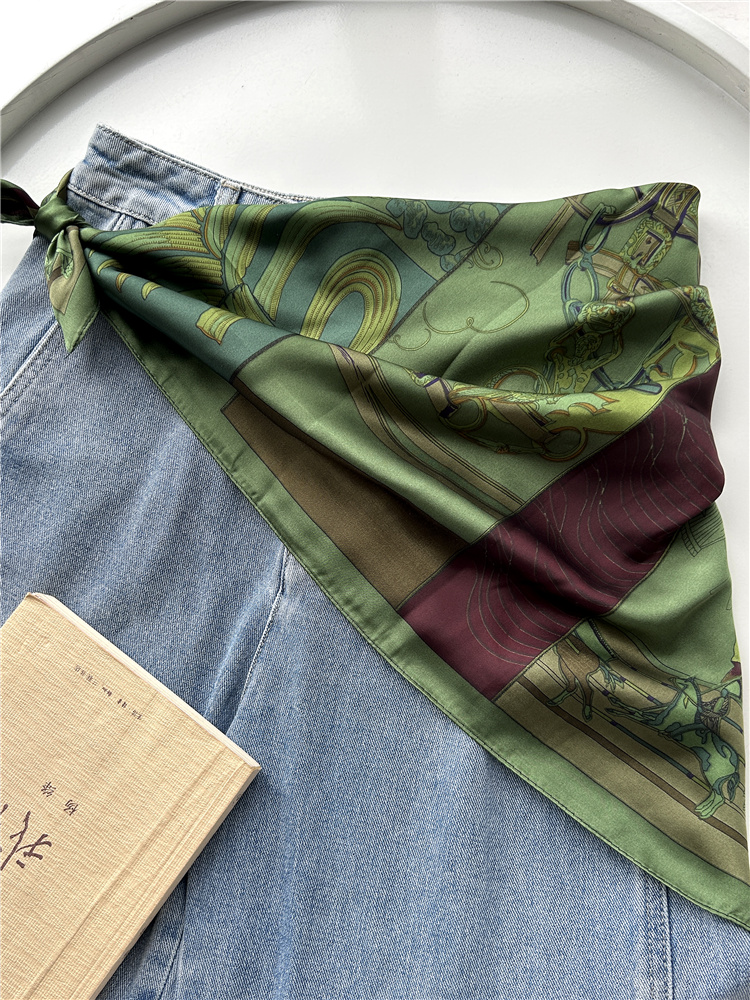 Foulard en soie pour femmes, ceinture, jupe Triangle, rideau de pet, corde de taille, pantalon, accessoires pour robe, bandeau scellé