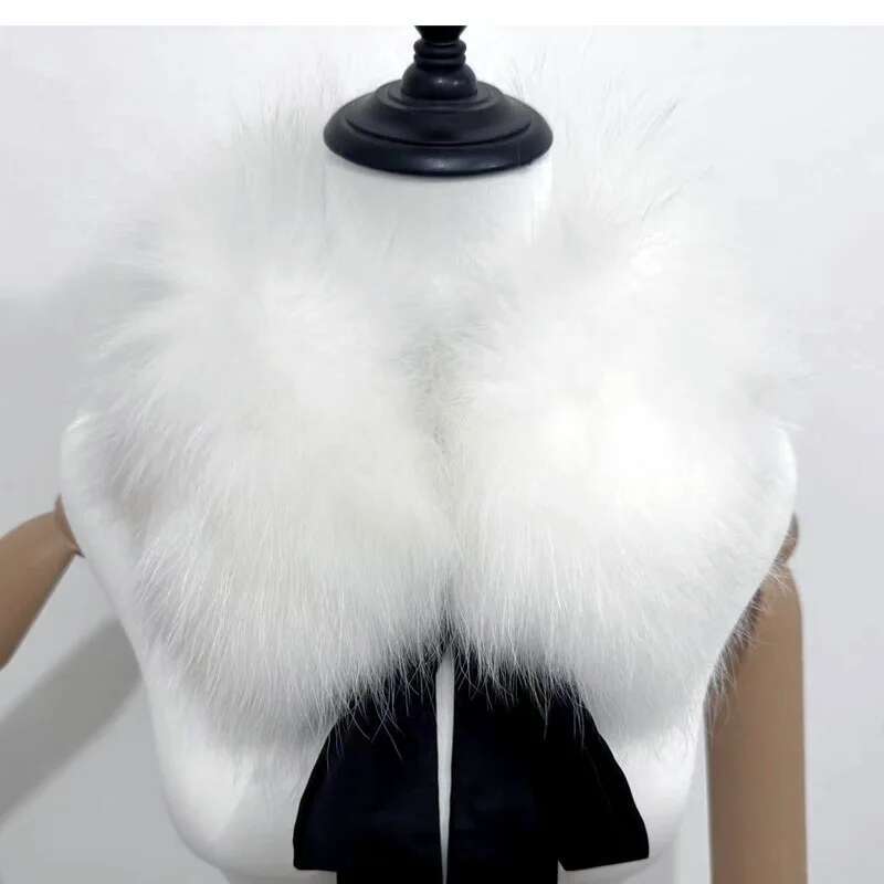 Col de fourrure de raton laveur femmes manteau d'hiver capuche décor col de fourrure de fourrure mode manteau chaud châle naturel fourrure de raton laveur écharpe cou plus chaud