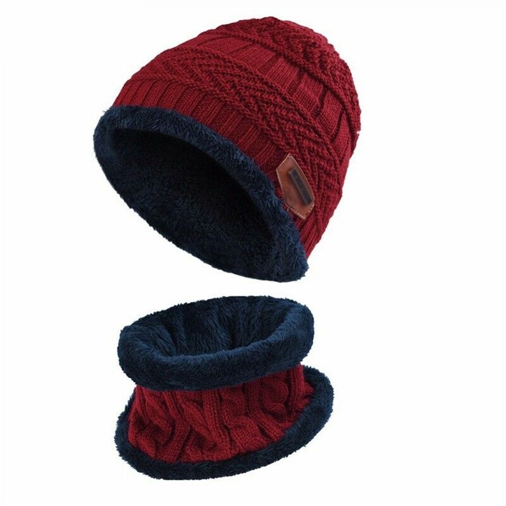 Enfants hiver cou écharpe casquette ensemble mode bonnet chaud chapeau écharpe ensemble cou couverture polaire tricoté épais casquette de Ski chaud cagoule chapeau