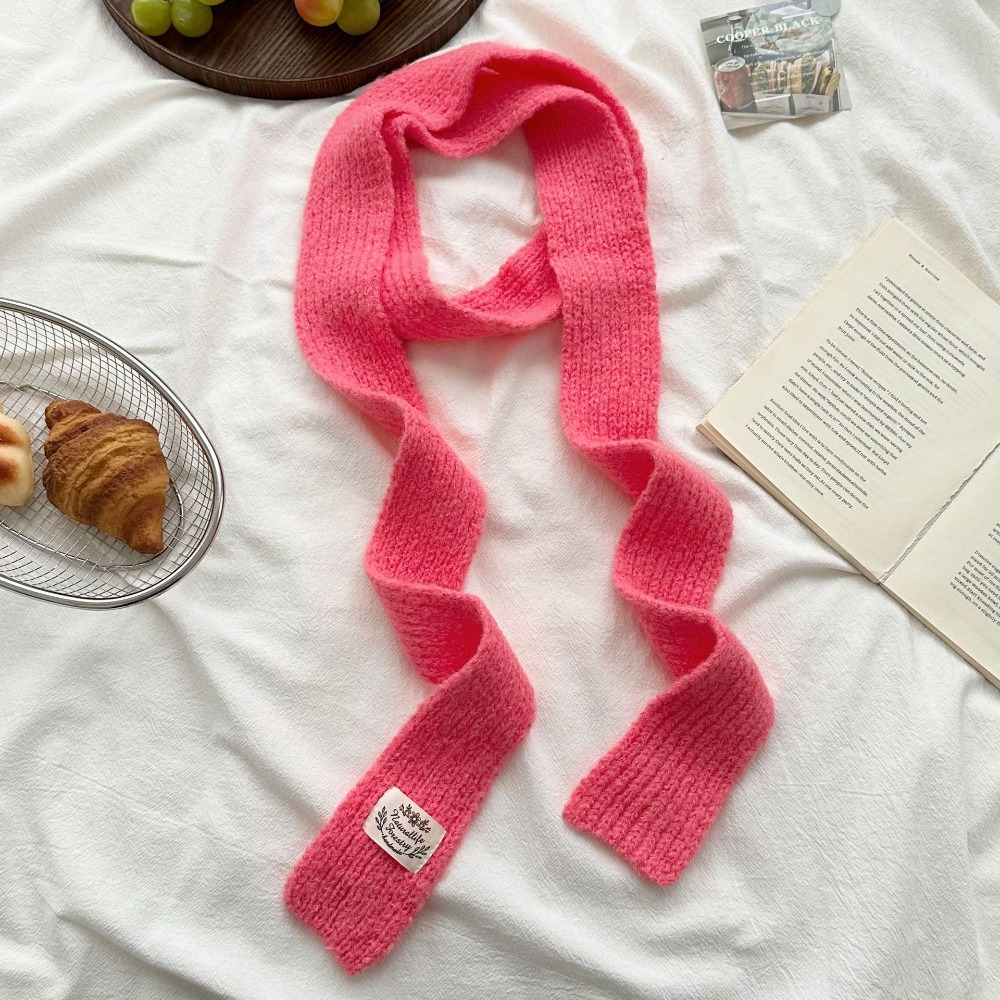 Écharpe en tricot fine pour femme, mode hiver, mini écharpe longue à rayures, écharpe décorative
