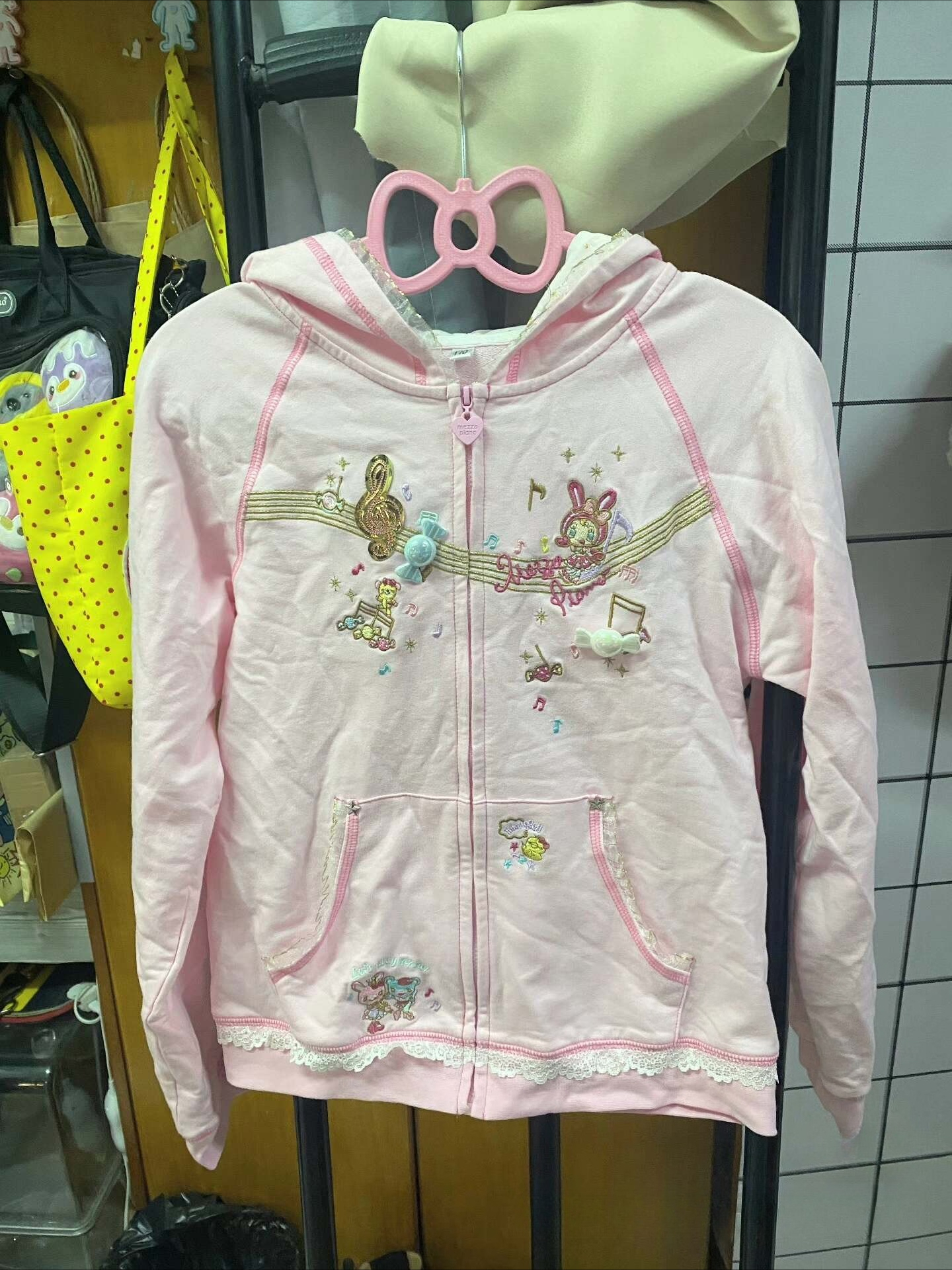 Sweat à capuche japonais Kawaii pour femmes, décontracté, rose, imprimé de dessin animé, manches longues, sous-culture, Harajuku, vêtements doux pour femmes