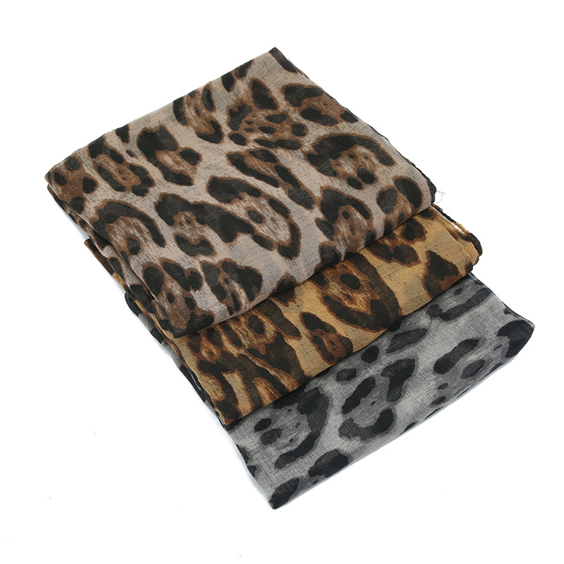 Mode imprimé léopard écharpe Femme Hijab foulards doux Pashmina hiver mince écharpe Femme bandeau foulard étoles Wrap châles
