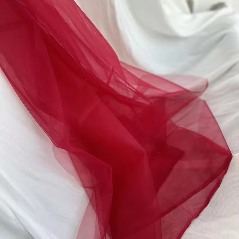 Tissu en Tulle doux bordeaux rouge rose pour robes de mariée, décoration de rideaux pour vêtements, disposition en maille, voile en filet, matériel de couture pour bricolage