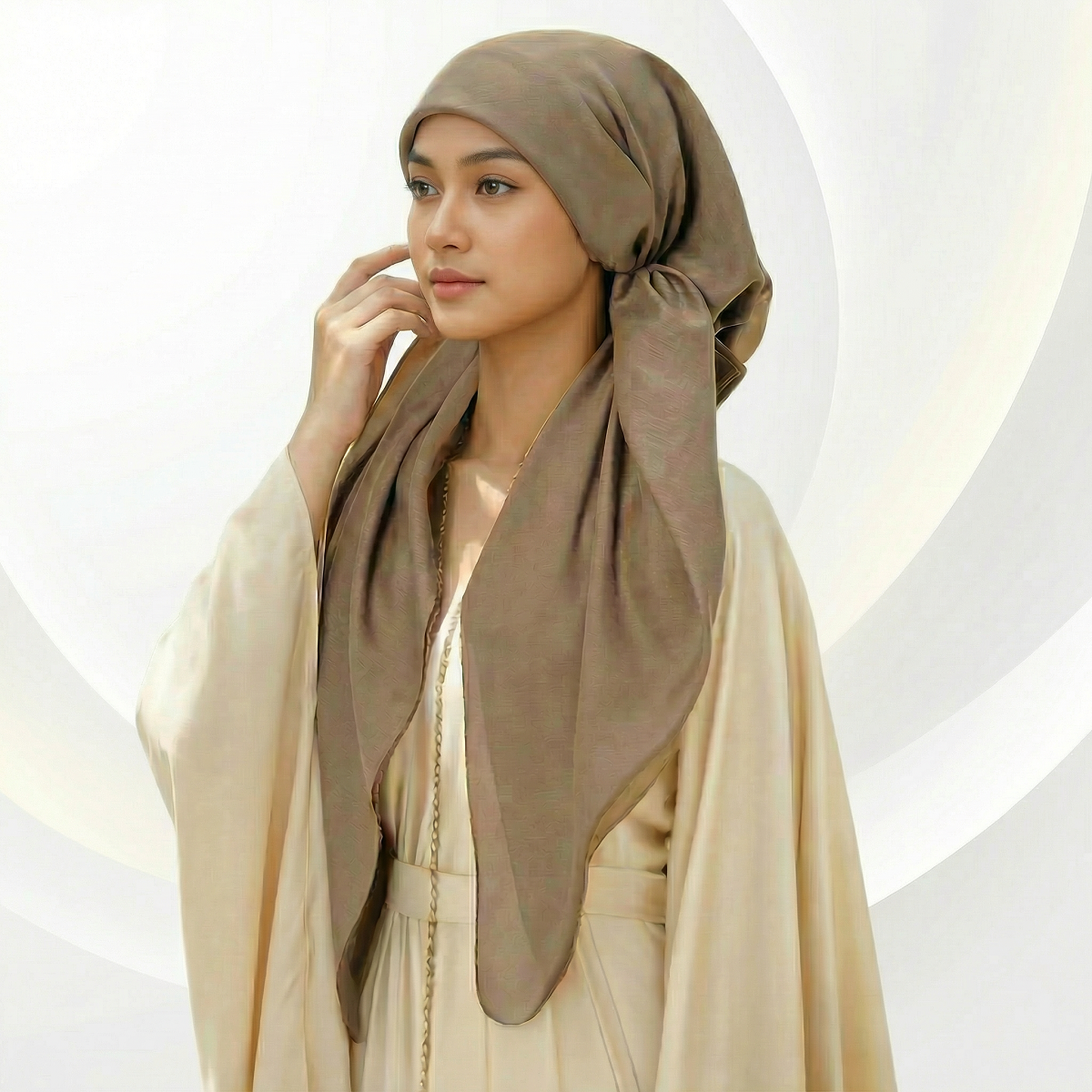 Hijab instantané en coton uni pour femme, avec deux queues, orné de strass, turban doux en coton de couleur unie, idéal pour le Ramadan