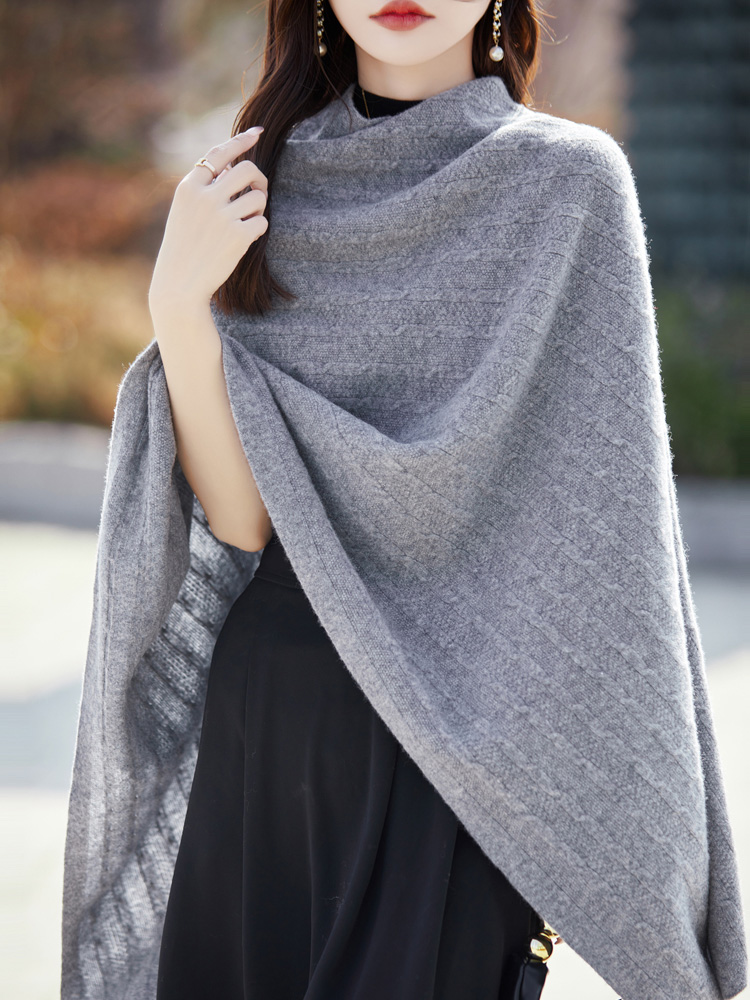 Pull en cachemire pour femme, châle rond, cardigan en cachemire, tricots basiques Grace, 100% laine mérinos, câble ogo, automne, hiver