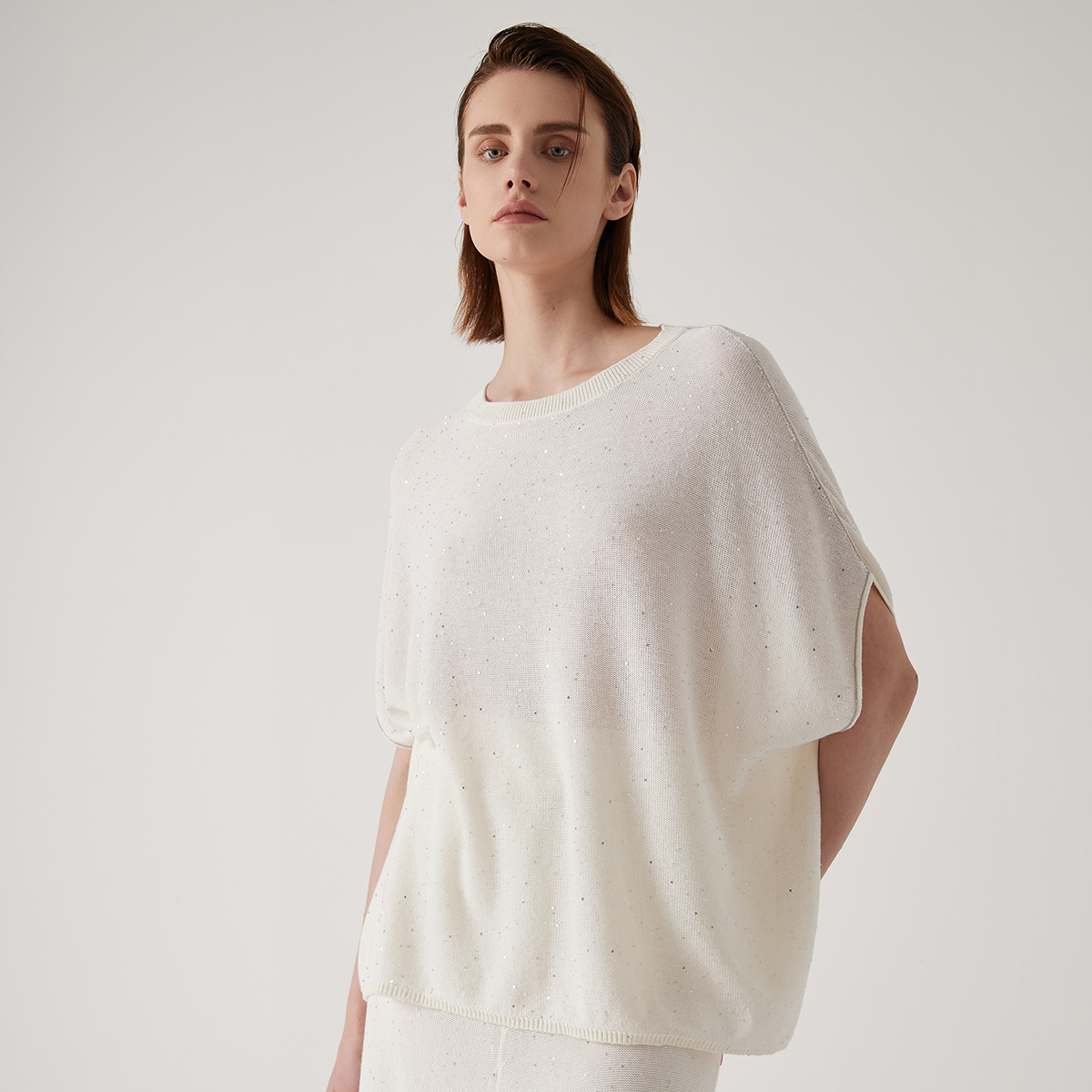 BC1155 En stock, vêtements de marque de luxe pour femmes, pull en tricot ample d'été, pull en lin et soie, pulls grande taille