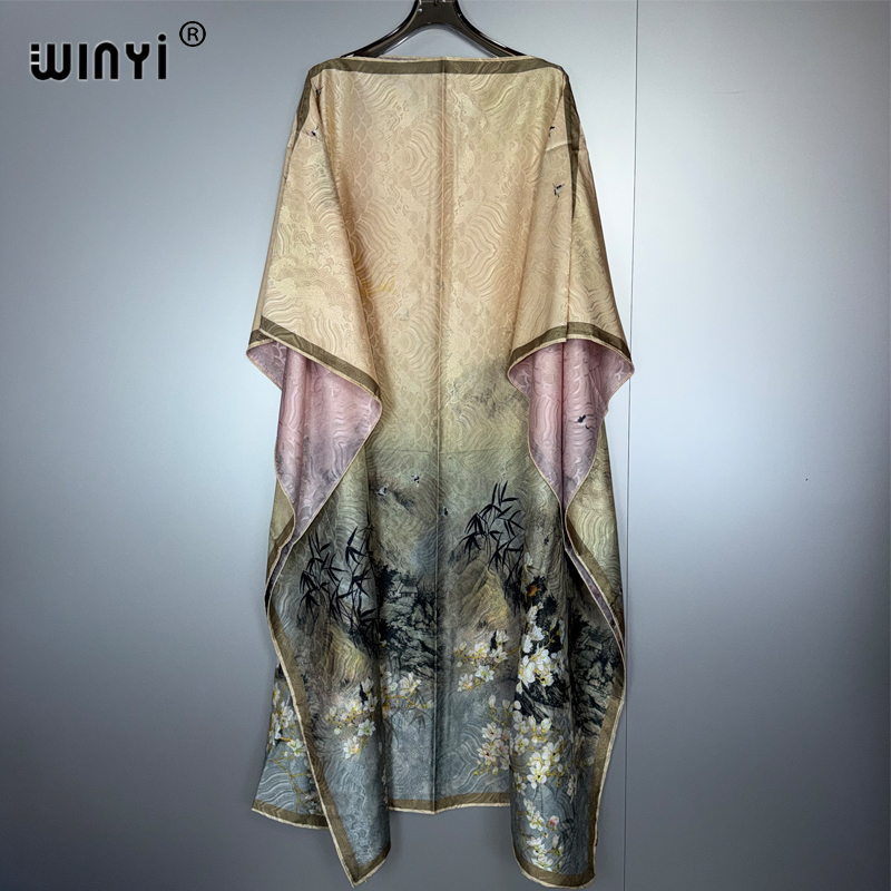 WINYI haute qualité caftan ample Boho imprimé robe longue élégante femmes soirée Caftan abaya femme musulmane abaya dubaï luxe