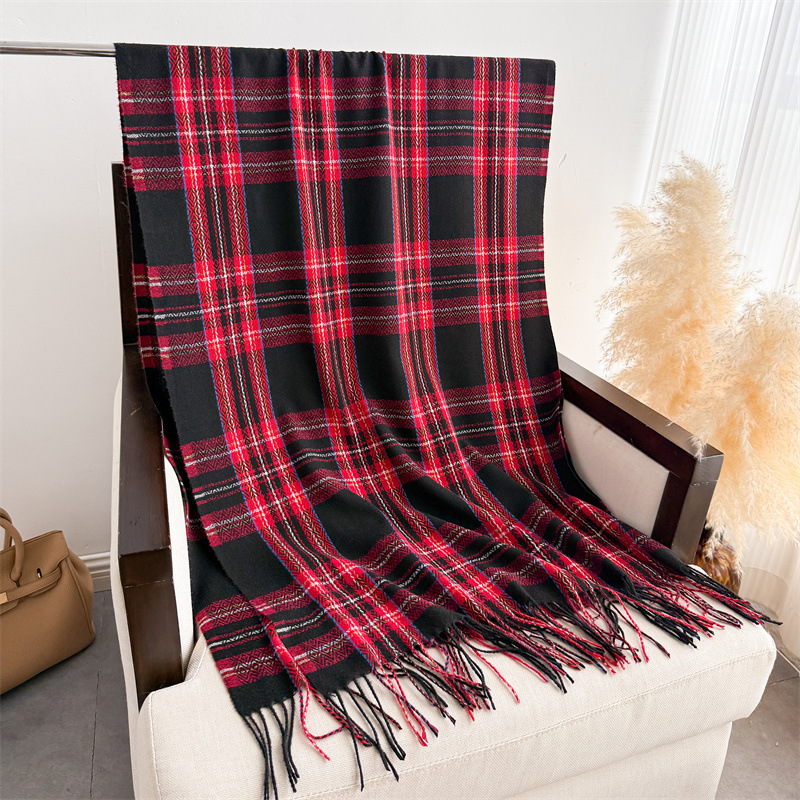 Marque de luxe Plaid hiver femmes cachemire écharpe chaud foulard Pashmina dame châles et enveloppes décontracté gland foulards silencieux