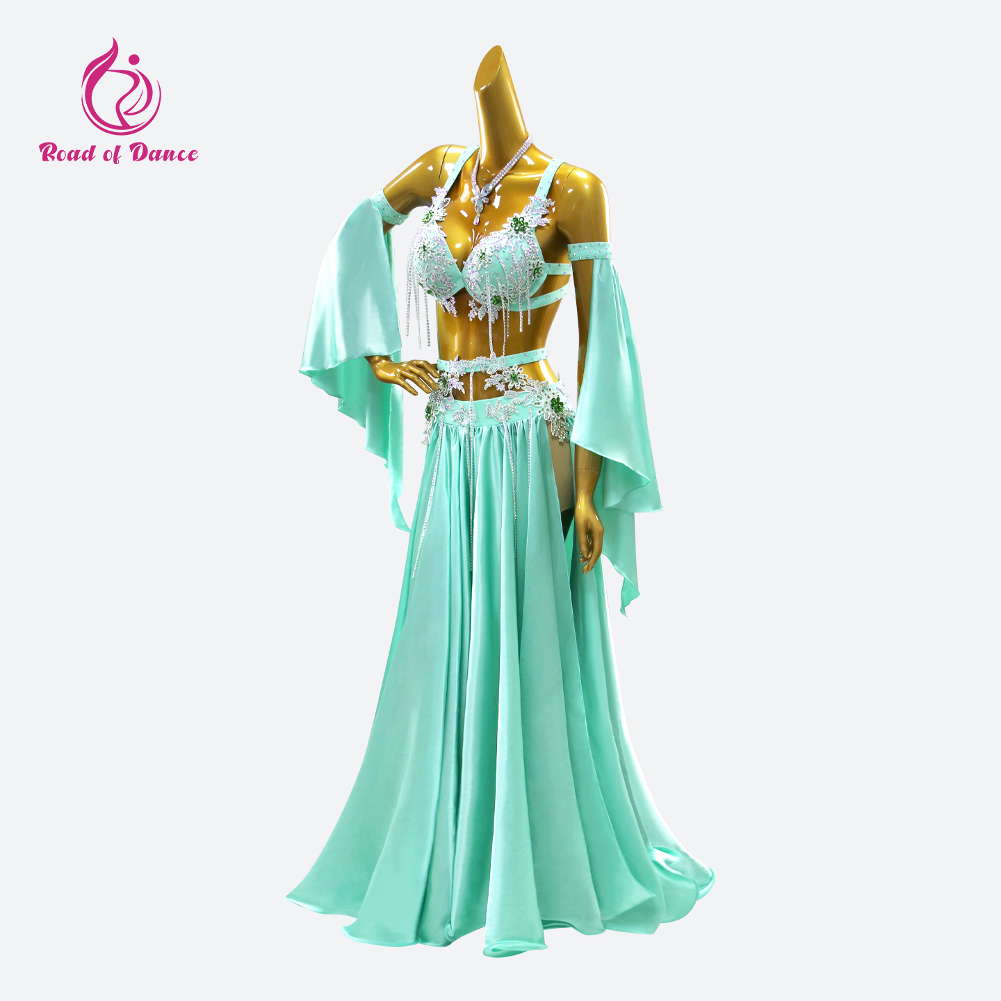 Tenue de Danse Orientale Jupe Longue Femme Robe de Danse Costume de Danse du Ventre Tenue de Cours de Danse Orientale Costume de Scène Fille Soirée 2026
