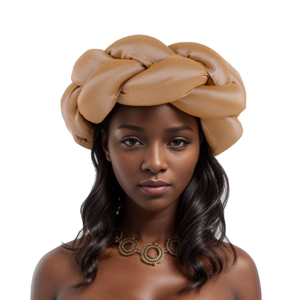 Bandeau de sauna tressé pour femmes, serre-tête de fête, turban pour dames, vêtements de sauna, accessoires pour cheveux bruts injAfrican
