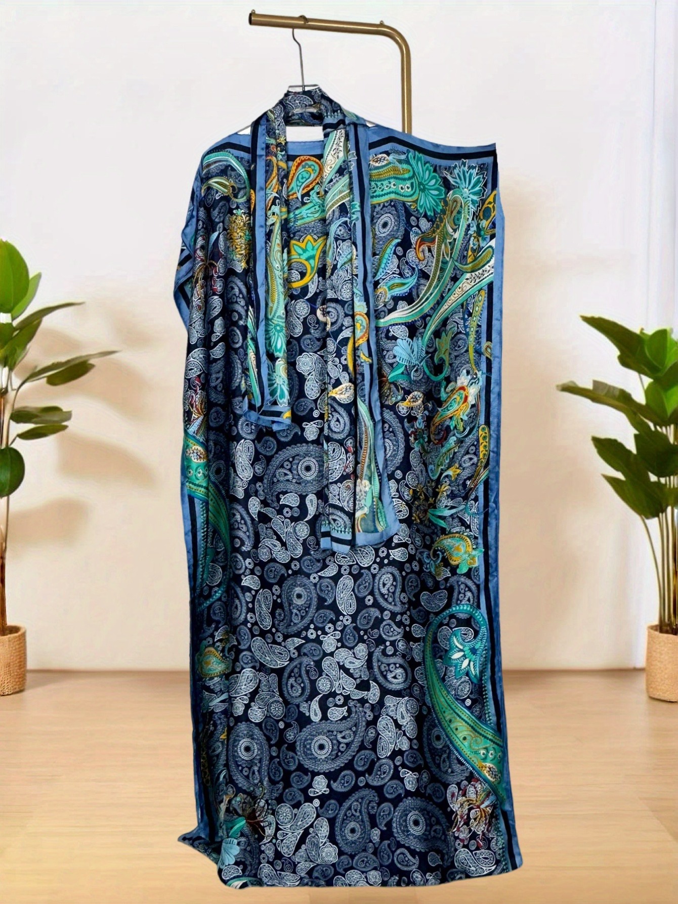 Ensemble Robe Africaine Oversize et Écharpe pour Femmes Grandes Tailles