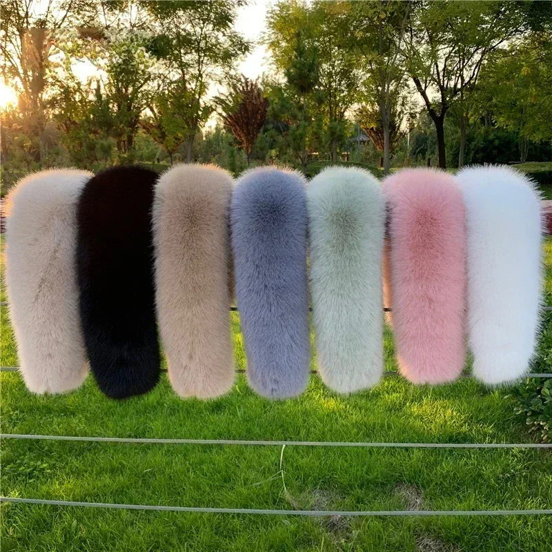 2025 hiver femmes écharpe fausse fourrure de renard col fourrure chaud épaissir hommes Parka manteau capuche décor fausse fourrure châle foulards de luxe