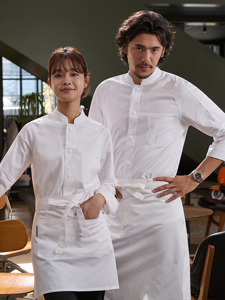 Veste de chef professionnelle à manches longues, veste de cuisine pour service alimentaire, uniforme de serveur de restaurant