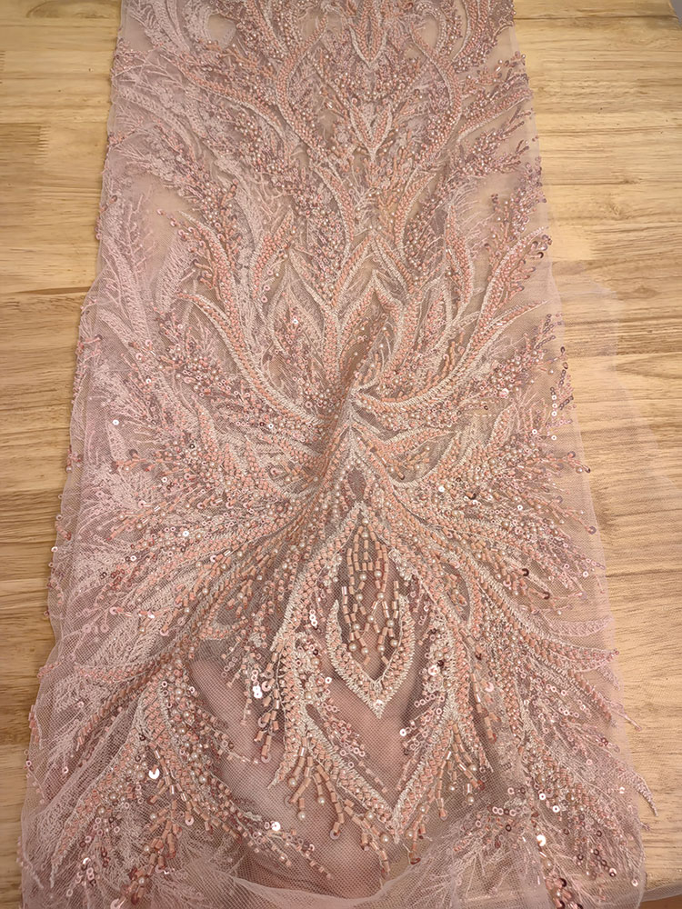 Tissu en dentelle Tulle perlé fantastique pour robes de soirée, robe formelle en dentelle avec paillettes, matériel en dentelle à faire soi-même, Fe0131, 2024