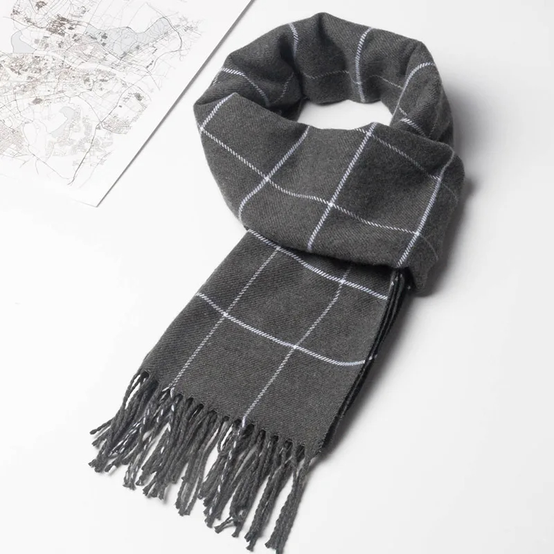 Écharpe en cachemire pour hommes, garde au chaud, décontractée, marque de styliste, Pashmina, pompon, châle d'affaires, nouvelle collection hiver 2023