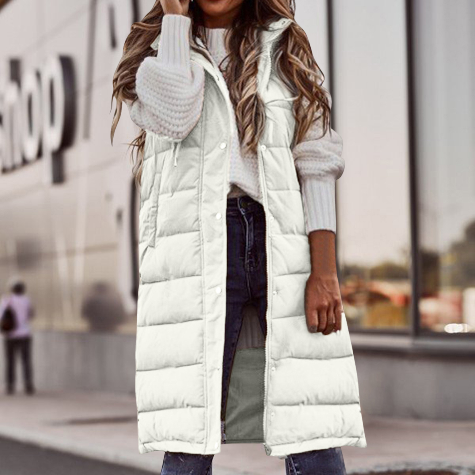 Manteau Long en Coton Glacé à Capuche pour Femme, Doudoune Matelassurera, Gilet Chaud, Vêtements d'Extérieur, 2XL, Automne et Hiver