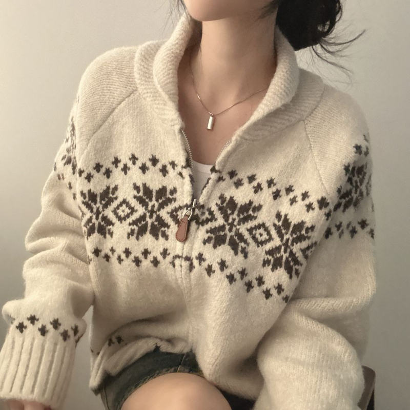Nouveau automne hiver femmes mode élégant tricots à manches longues pull automne Style coréen décontracté haut tricoté fermeture éclair revers veste