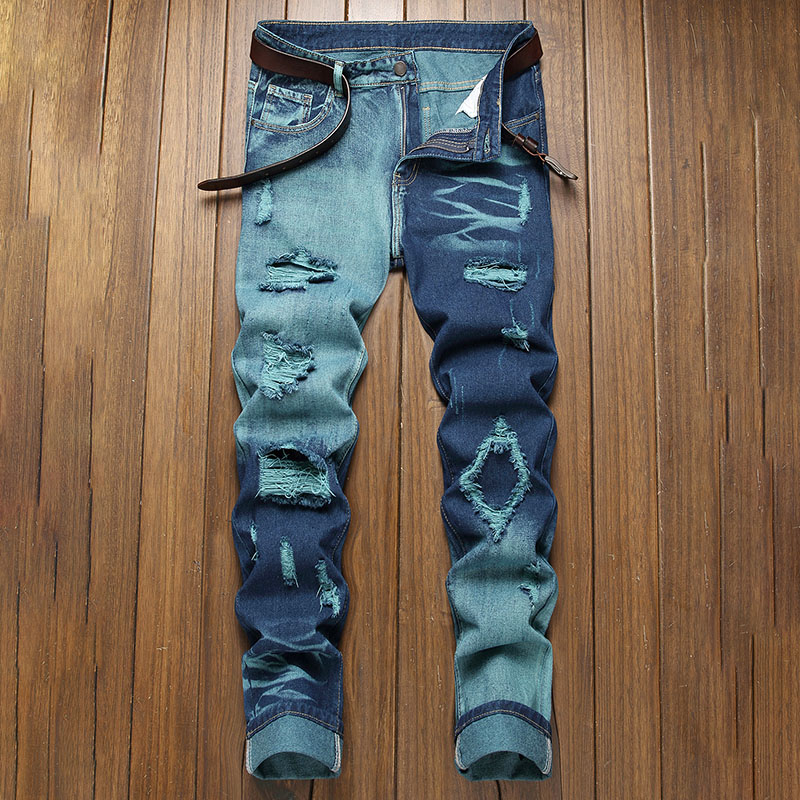 Nouveau jean rétro pantalon droit homme jean déchiré pantalon décontracté à la mode pantalon pantalon vêtements de rue
