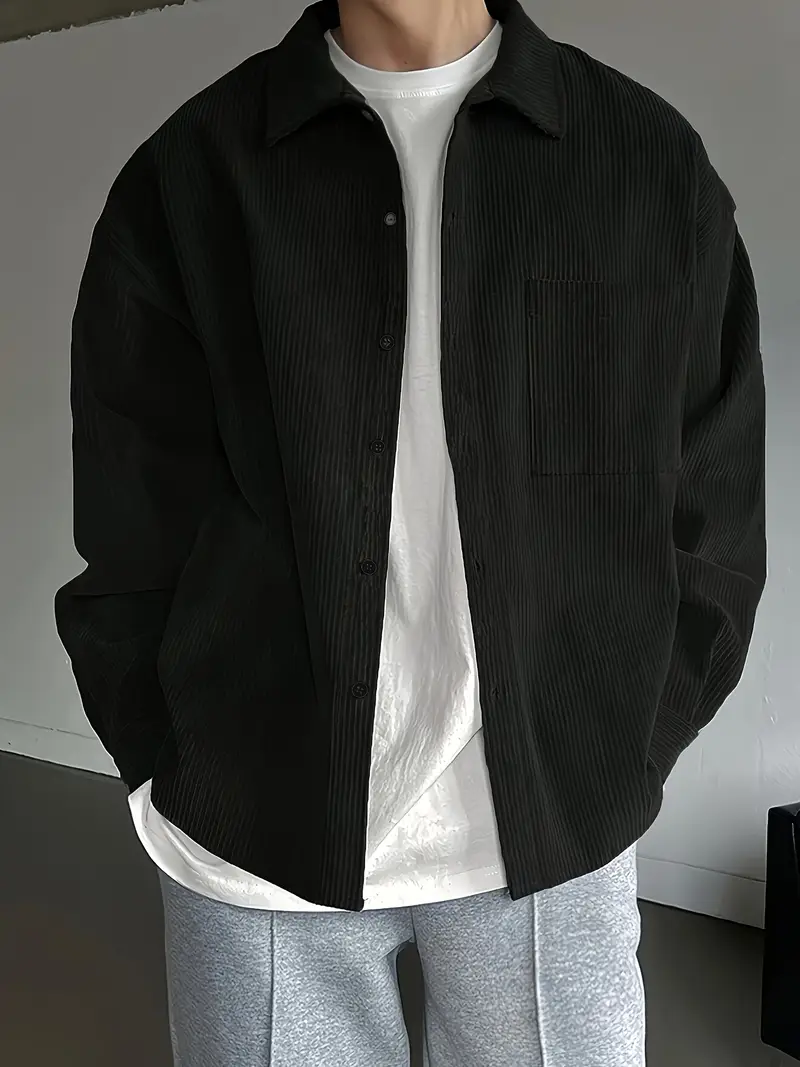 Veste en velours côtelé pour hommes, vêtements d'extérieur décontractés à la mode, Style chemise confortable, vêtements légers pour hommes, printemps automne