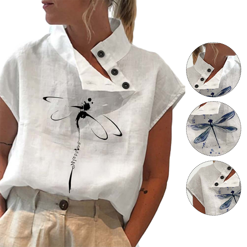 Chemise blanche en coton à manches courtes pour femmes, chemisier vintage, mode élégante, décontracté, chic, streetwear, tunique Y2K, été