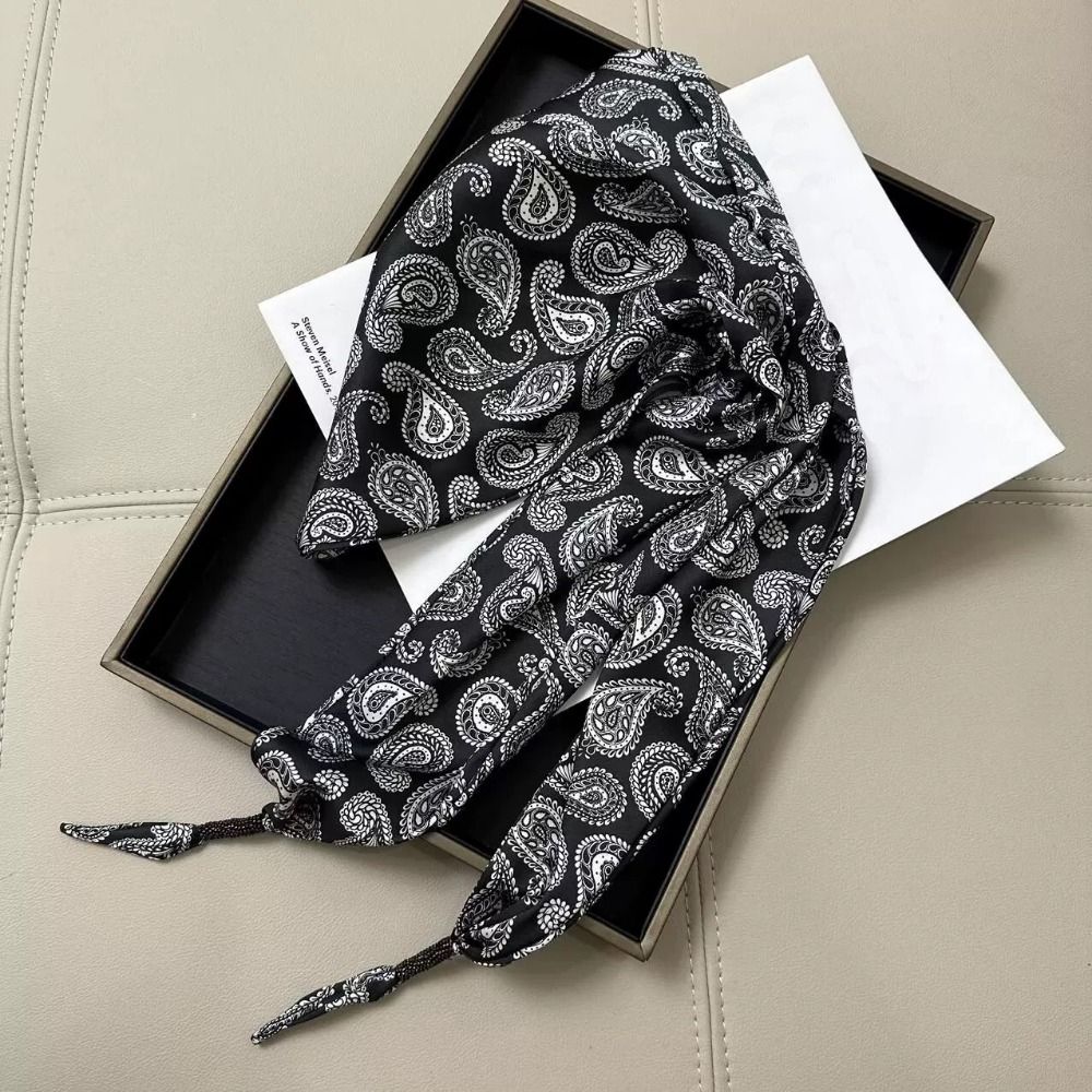 Écharpe en soie florale d'imitation de cajou, Style littéraire, accessoire polyvalent, Triangle de taille, ceinture, écharpe de taille pour femmes