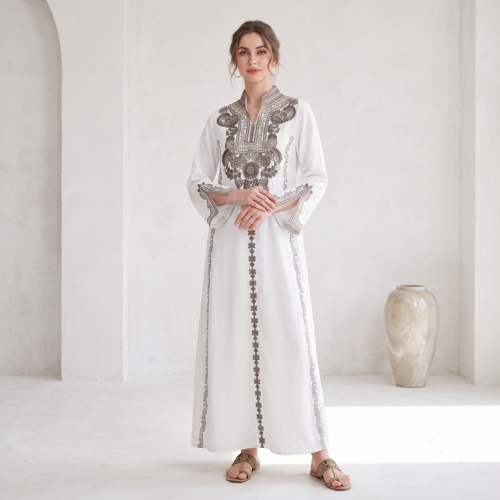 Robes traditionnelles et abayas pour femmes Aiyu Nuex, broderie exquise, abaya femme, perles et strass, kaftan long et ample