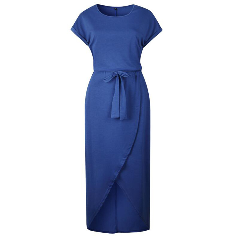 Robe maxi de plage brodée sur mesure pour femme, chemise à manches courtes, décontractée, sexy, à bandes, couleur unie