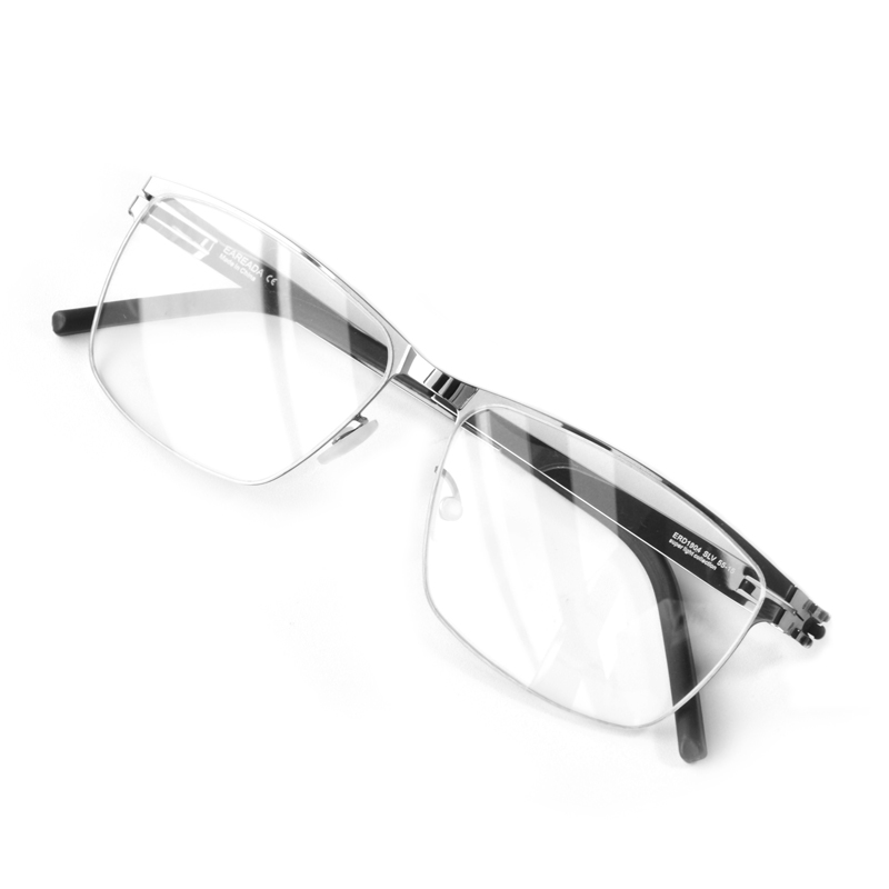 Monture de lunettes sans vis en métal ultra légère pour hommes, lunettes carrées d'affaires, lunettes à jante complète, design Berlin, Allemagne
