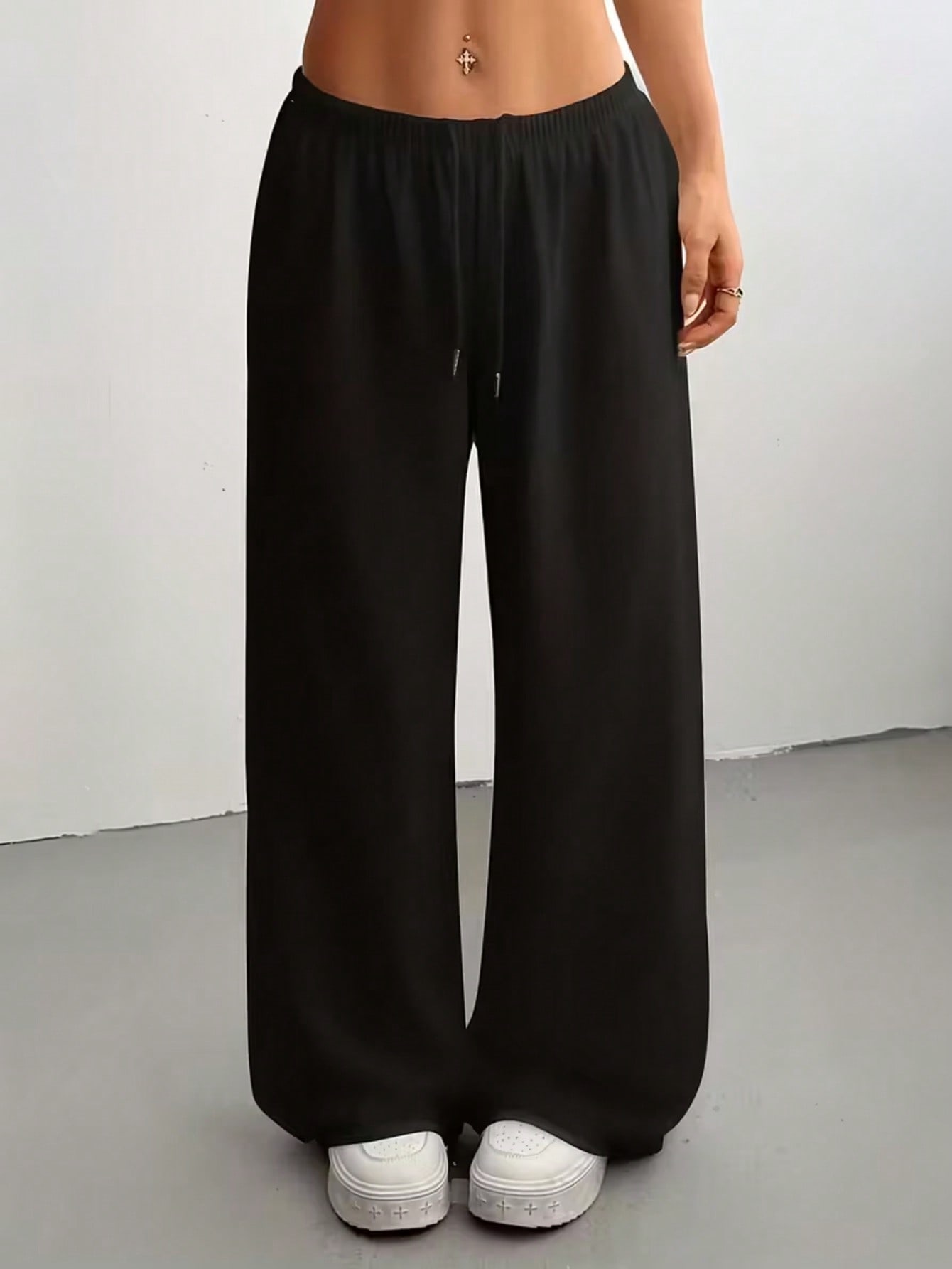 Pantalon de jogging décontracté pour femmes, coupe large, avec cordon de serrage à la taille, confortable et ample, style très prisé