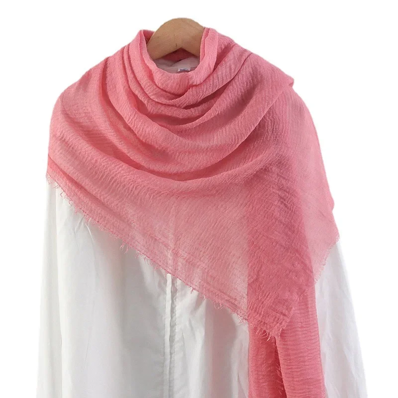 90x180 cm femmes coloré coton et lin écharpe châles enveloppes doux Pashimina femme Hijab concepteur écharpes Bandana bandeau