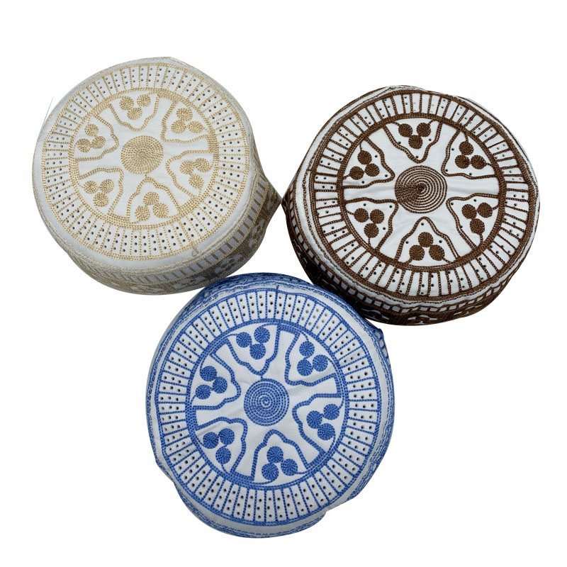 Chapeaux de prière musulmans pour hommes, broderie en coton, chapeau islamique d'Arabie saoudite, Kippa masculine zones me, casquette juive, écharpe de sauna pour hommes, vêtements, nouveau, 2023