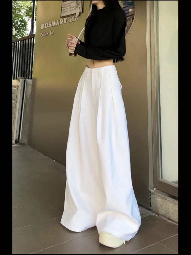 Pantalon Baggy Blanc Vintage pour Femme, Parachute Y2k, Harajuku, Esthétique, Surdimensionné, Taille Haute, FJ2000 s, Vêtements à la Mode, 2025