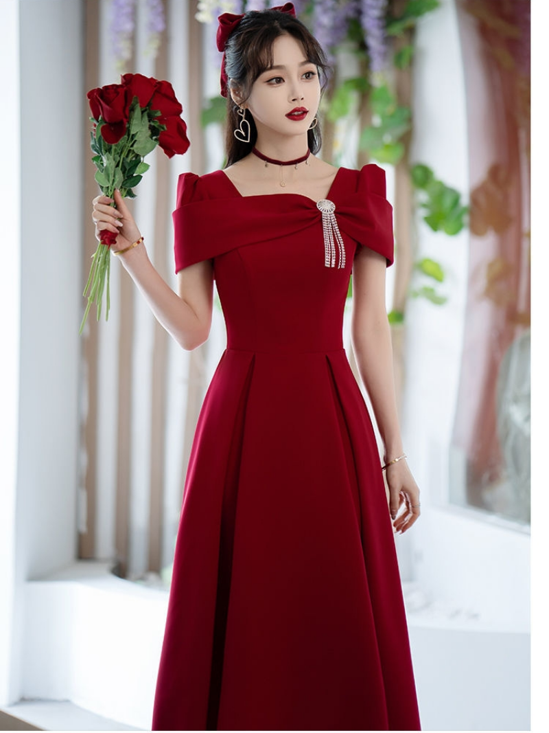 Robe de tempérament pour femmes, couleur unie, col carré, manches longues, ligne a, robes longues, mode printemps été