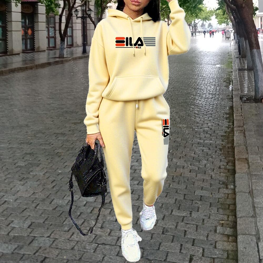 Vêtements pour femmes, automne-hiver, sweats à capuche, pantalons, mode, haute qualité, esthétique, marque de luxe, designer, streetwear, ensembles de pantalons pour femmes