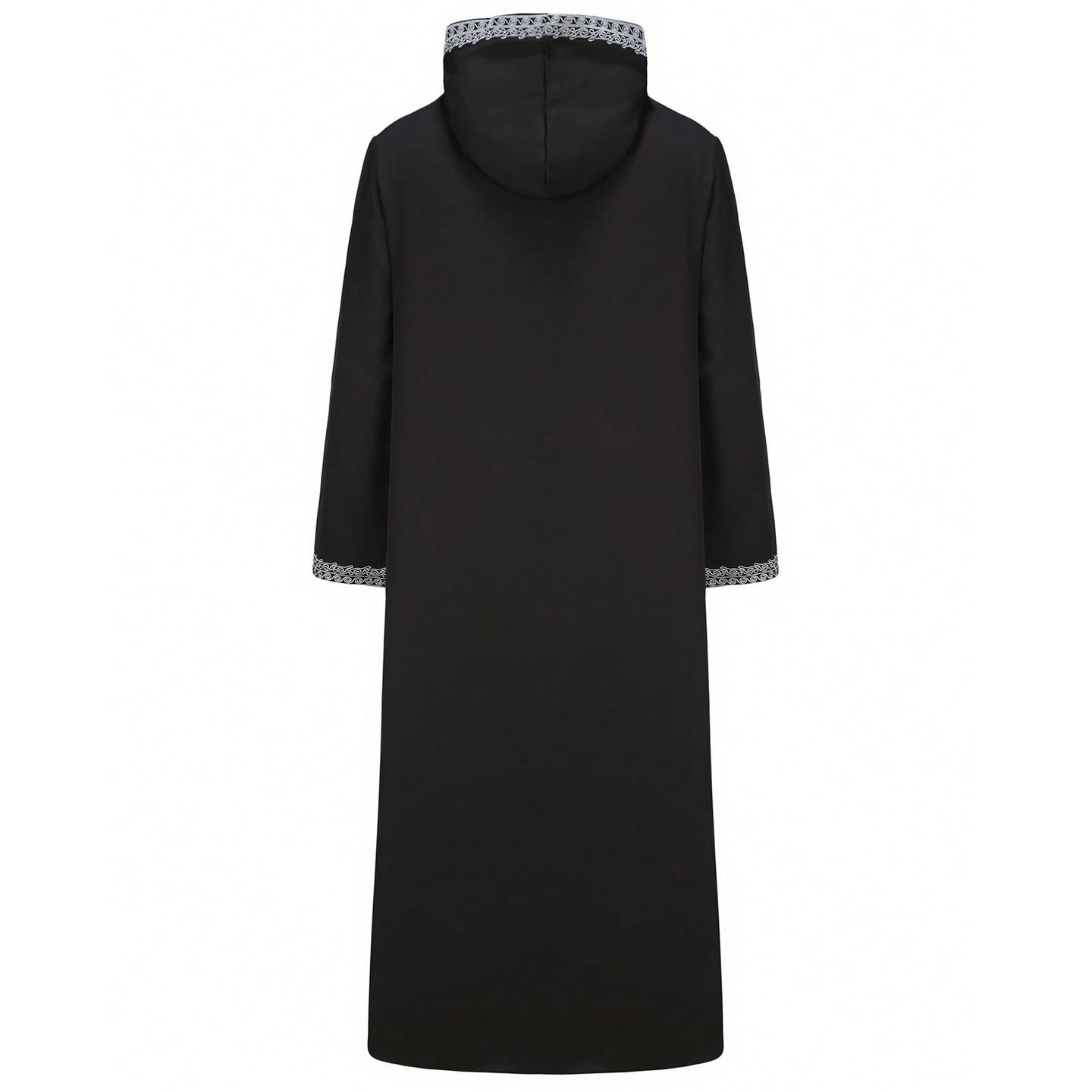 Thobe pour hommes musulmans, à capuche, brodé, à manches longues, ample, djellaba, vêtements islamiques traditionnels pour les fêtes, la prière du Ramadan.