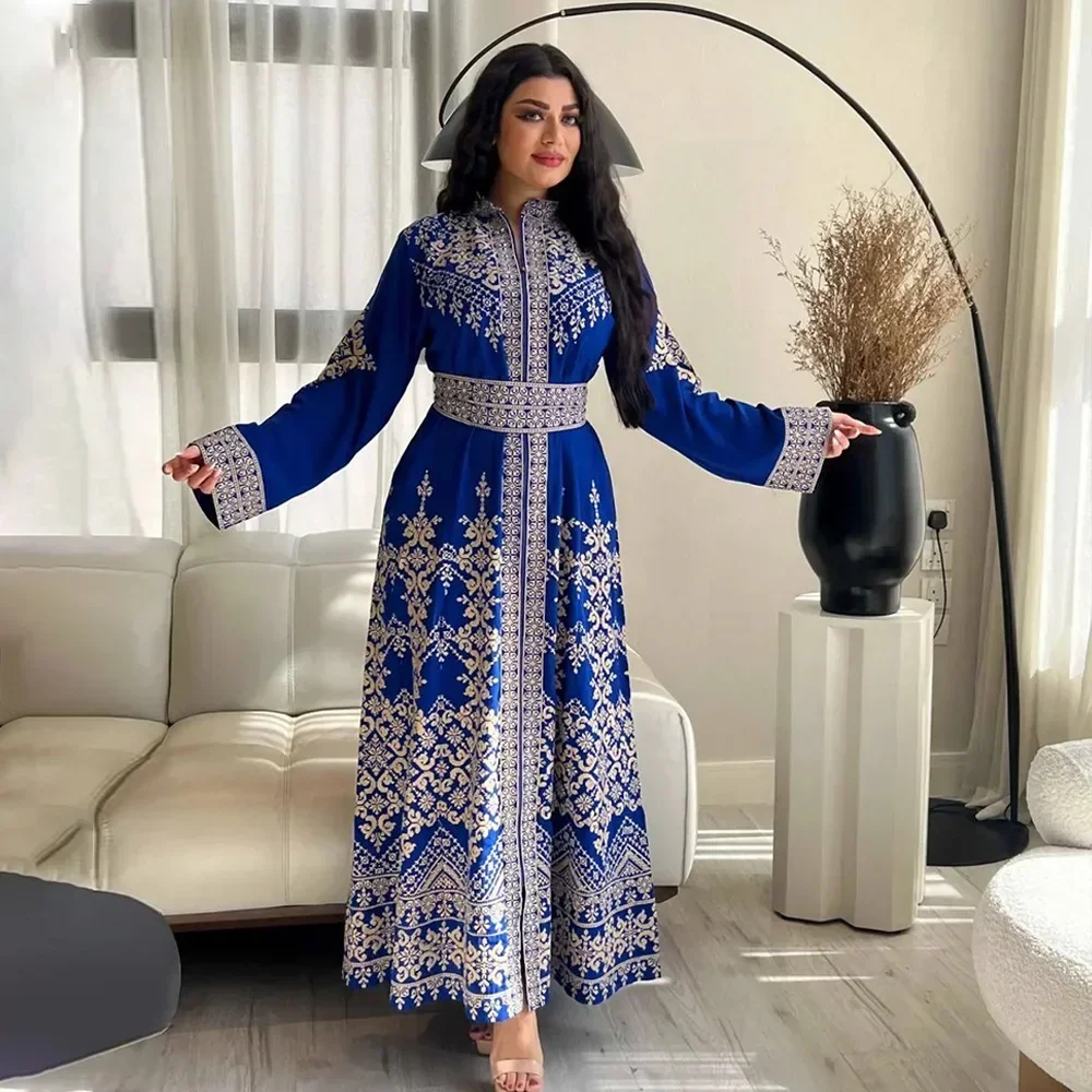 Ramdan Eid imprimer Jalabiya femmes musulmanes fermeture éclair Robe longue Robe dubaï Abaya tenues caftan ethnique Islam vêtements Caftan robes