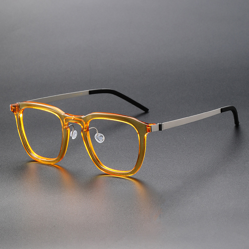 Montures de lunettes en titane carrées de 148 mm, grand format, sans vis, style vintage, pour hommes et femmes, par New Denmark