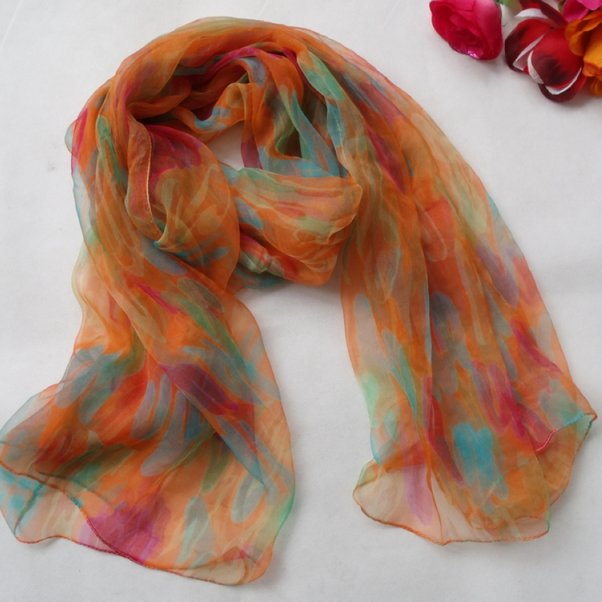 Femmes 100% soie naturelle longue écharpe en soie imprimé mode châle en soie femme grande taille foulard en soie 180*105 cm pour l'hiver, l'automne