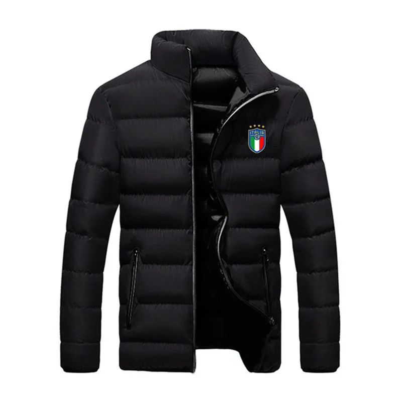 Parka de camping en plein air épaissie pour hommes, manteau de mode pour hommes, veste monochrome, Stand UR, hiver