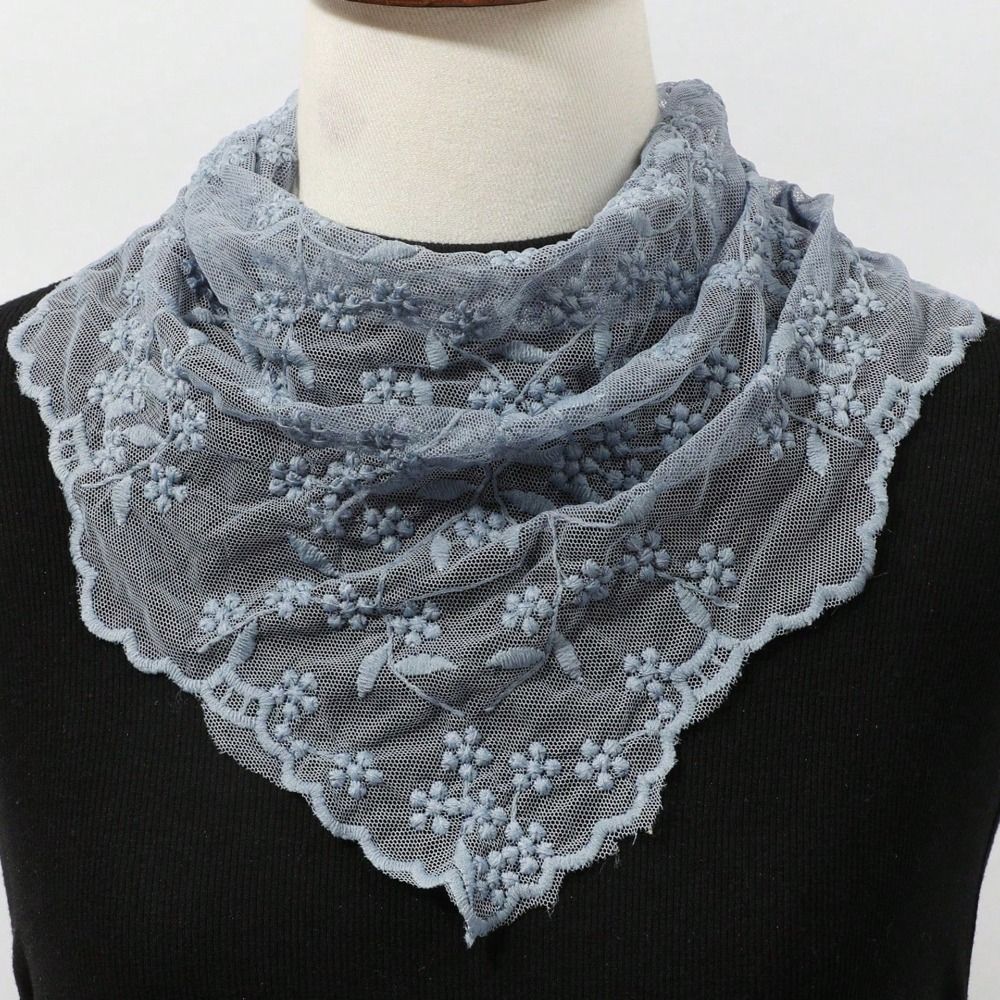 Écharpe triangulaire en dentelle ajourée tendance, bandeau pour cheveux, foulard de poignet, foulard de tête, foulard triangulaire charmant pour femme et fille
