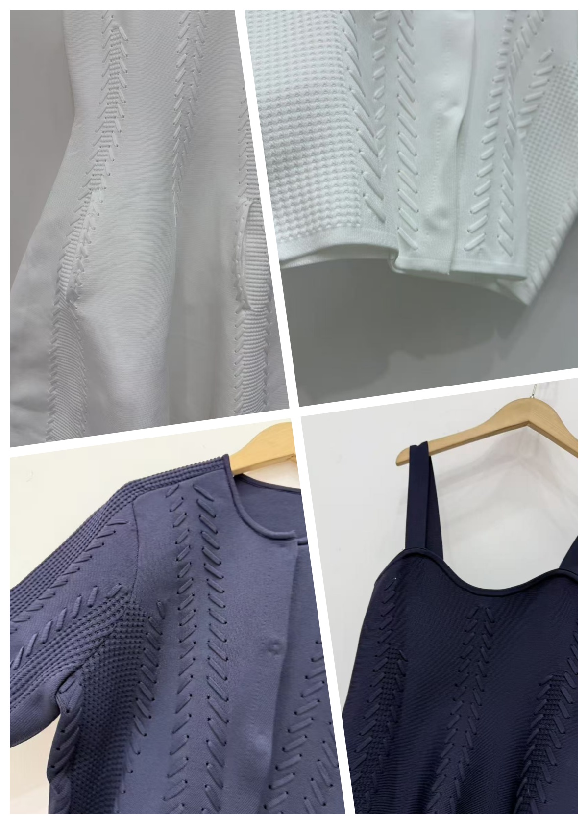 Robes Taille Asiatique pour Femmes – Ensemble Bretelles Creuses, Col Rond Court, Cardigan Tricoté Simple Boutonnage + Jupe Gilet – Nouveau Style 25