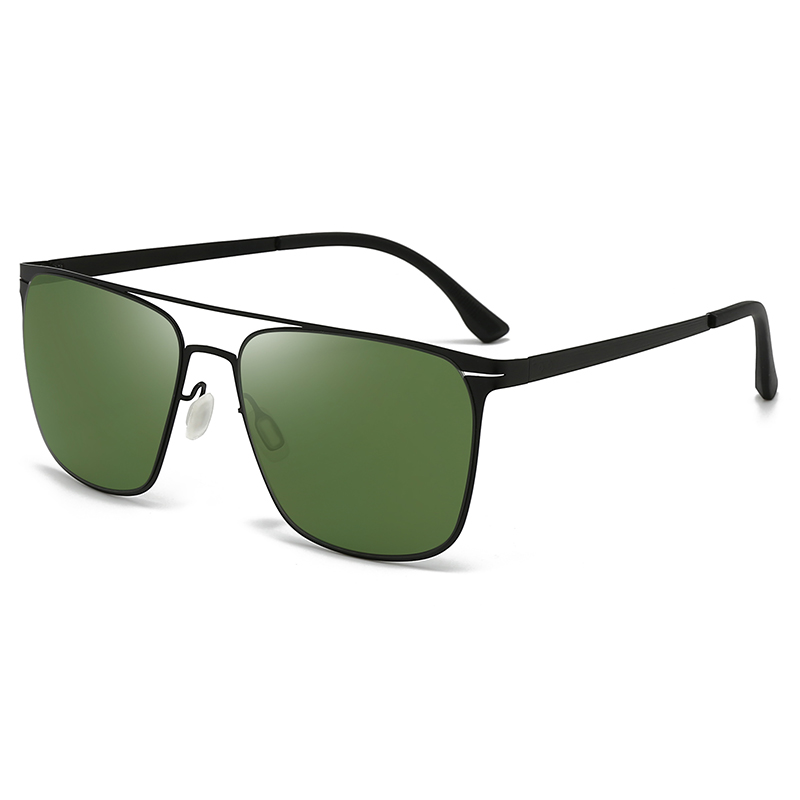 Nouvelles lunettes de soleil tendance avec montures rectangulaires élégantes et Construction en métal adaptées aux hommes avec lentilles UV400 5135