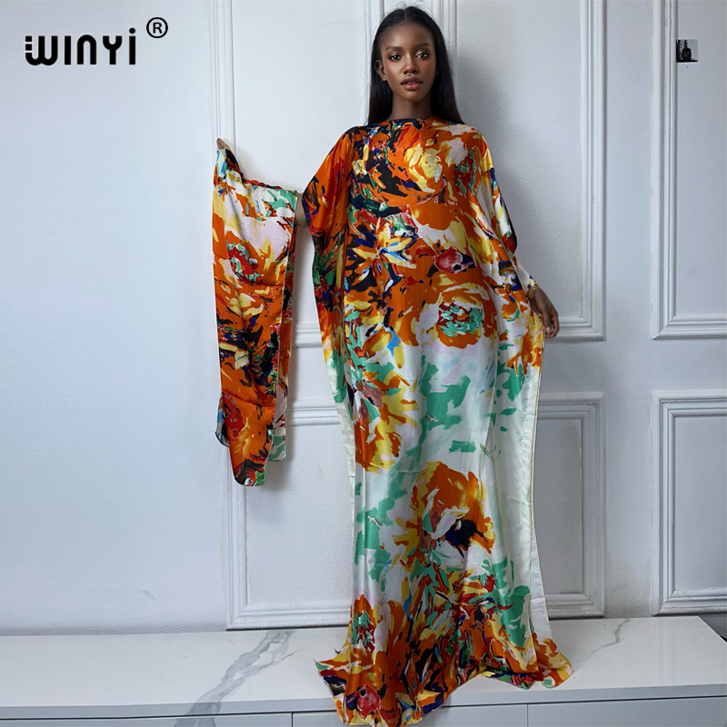 WINYI-Robe traditionnelle africaine pour femmes, abaya dubaï, caftan de luxe, robe de soirée élégante, longueur maxi, couvertures de plage