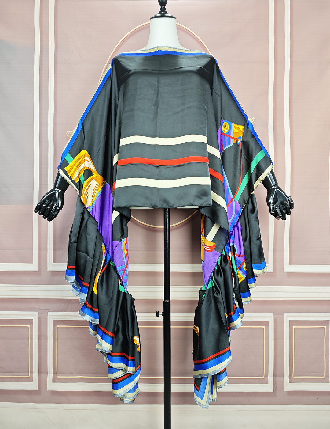 Mode africaine 2024, chemisier kaftan en soie imprimé bohème à une épaule et manches bouffantes, surdimensionné, sexy, pour femme, idéal pour une fête à la plage, haut ample.