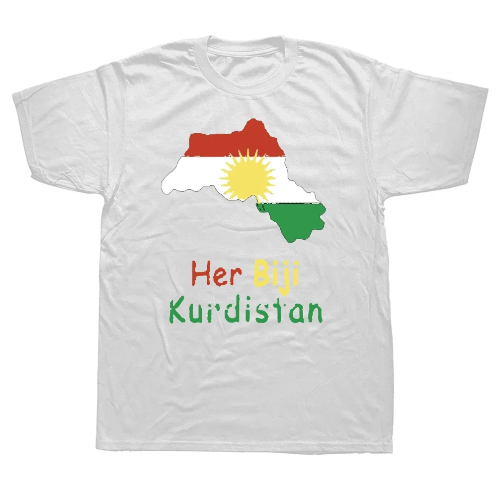 T-shirt manches courtes homme, streetwear, estival et humoristique, en coton, avec image kurde du Kurdistan, cadeau d'anniversaire